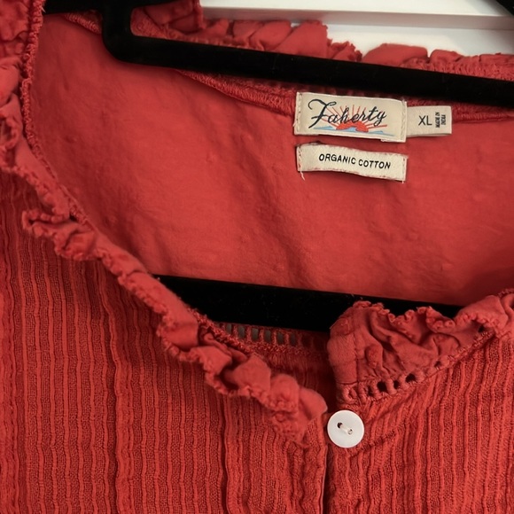 Faherty salmon organic cotton blouse size XL - Picture 2 of 5
